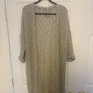 Grey and black marled duster cardigan